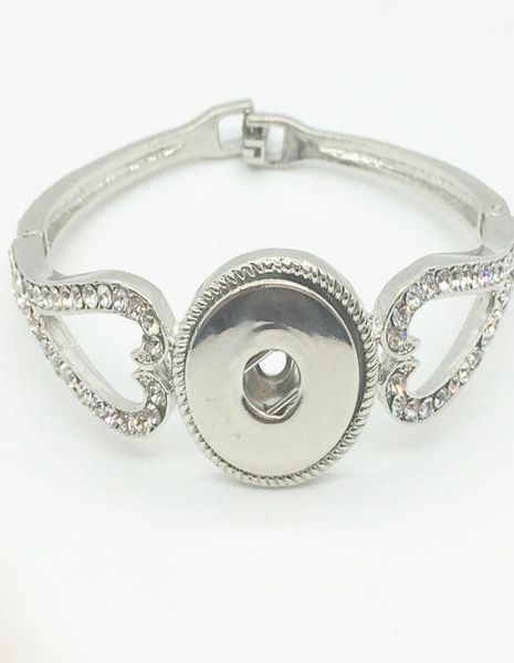 

womens fashion rhinestone snaps button silver ginger snaps jewelry bracelet fit interchangeable 18mm snap charm8239416, Golden;silver