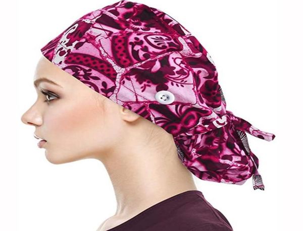 

swimming caps working scrub cap with button sweatband star paisley floral p2081547