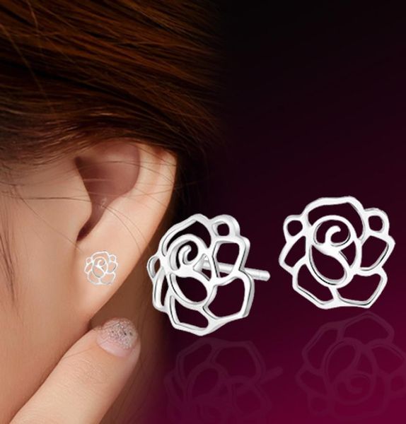 

new woman jewelry stud earrings peony flower shaped wedding infinity ethnic vintage woman earring charms1490790, Golden;silver