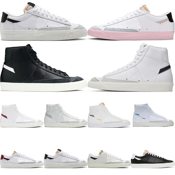 

athletic shoes blazer mid low 77 vintage white black lifestyle casual sneaker for men women leather canvas dhgate footwear flat walking trai, White;red