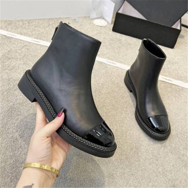 

luxury design boots 2023 channel fashion women retro decoration winter warm snow non slip high heel martin knight tassel casual socks boots, Black