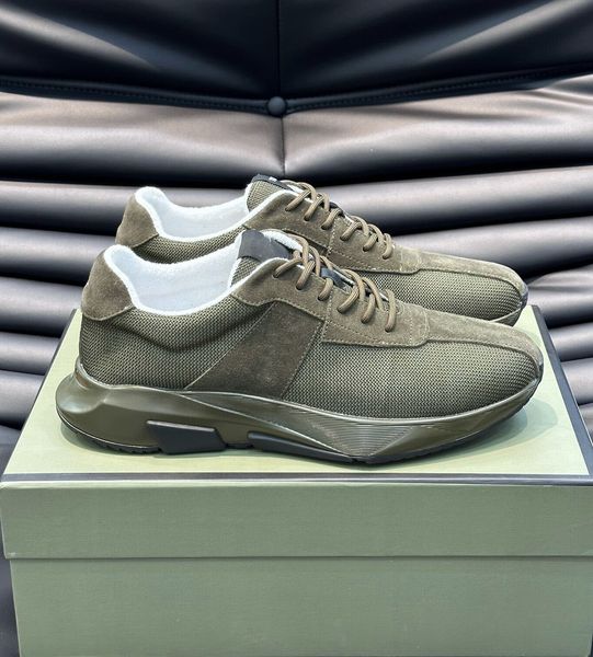 

luxury 2023s/s jagga runner sports shoes suede technical fabric sneaker sculptural rubber midsole low technical breath skateboard walking eu, Black
