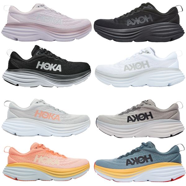 

mens running shoes hoka bondi 8 designer sneakers lilac marble black white shell coral peach parfait harbor mist lunar rock shoe shark skin