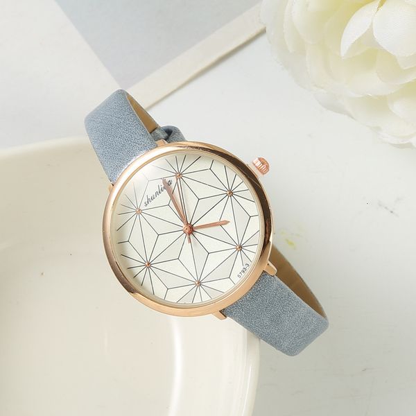 

wristwatches creative women watch fresh natural personality geometric pattern leather band student college female quartz hand wristwatch 230, Slivery;brown