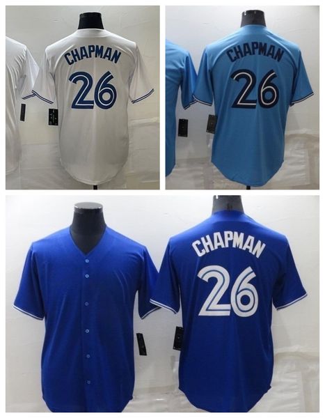 

mens baseball jerseys 26 matt chapman. jersey white blue light blue, Blue;black
