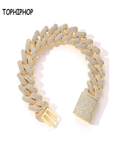 

link chain iphop 20mm miami box buckle cuban bracelet 7 inch pure gold plating solid hip hop men039s jewelry giftlink2123565, Black