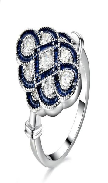 

whole 3 pcslot luckyshine party jewelry holiday gift blue z cubic zirconia gemstone 925 sterling silver plated ring new4027400, Golden;silver