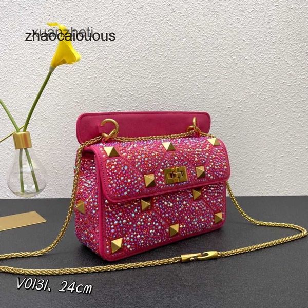 

handbag bags luxury classic lady's designer new shiny crystal rivet women valentins diamond embedding fashion handheld shoulder crossbo