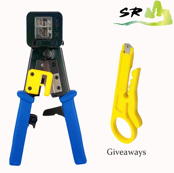 

sr rj45 crimp tool kit lan cable tester cat5 cat5e crimping kit for rj22, rj11/rj12 and rj45, cut and strip tool tool crimper multifunctiona