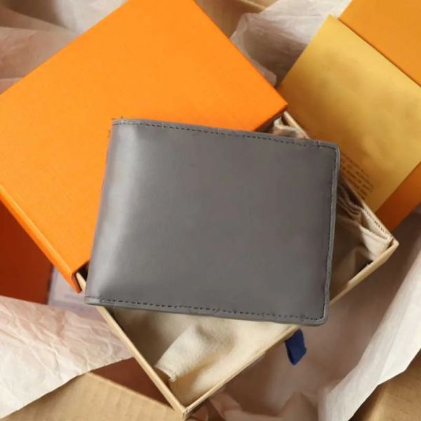 

new designer wallet men women short wallets 5a credit card holder gray leather card pocket fashion purse with serial number box m81383, Red;black