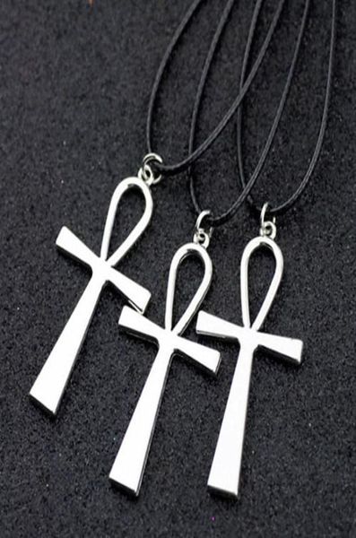 

lot 50pcs cool men women039s ancient egyptian ankh cross charms pendants necklaces whole hj123520033, Silver