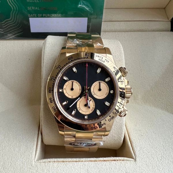 

bt better factory watches th-12.2mm 116508 40mm black dial gold panda cal.4130 movement mechanical automatic chronograph mens watch men&#039, Slivery;brown