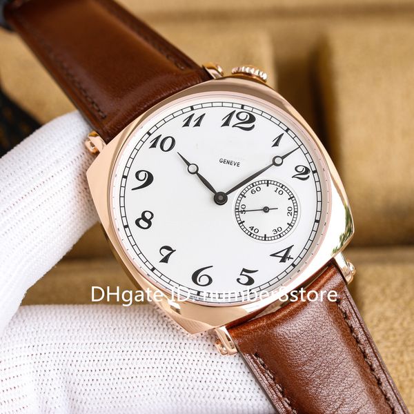 

casual men wristwatch men's square luxury watch swiss 2824 hand-winding mechanical wristwatches sapphire crystal 316l stainless steel w, Slivery;brown