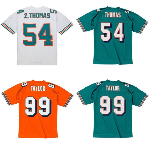 

stitched football jersey 99 jason taylor 54 zach thomas 2006 mitchell & ness retro rugby jerseys men women youth s-6xl, Black;red