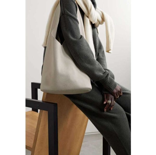 

evening bags solid color cowhide contracted large capacity the row litchi grain single shoulder bucket bag light luxury and high sense