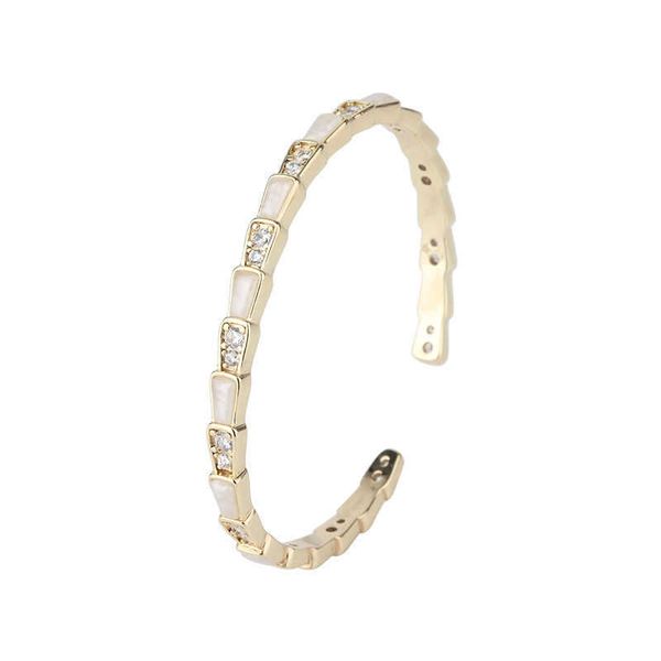 

s925 bone fashion with light luxury and advanced sense versatile design snake shaped full diamond bracelet popular trend on the internet for, Black