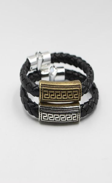 

european and american fashion diy handmade leather rope bracelet stainless steel titanium bracelet men the great wall manufacturer7599306