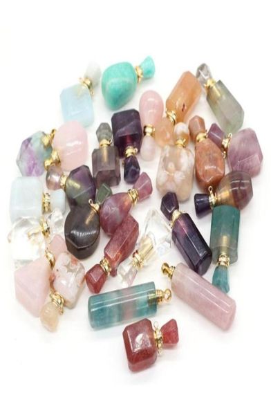 

pendant necklaces natural stone perfume bottle twohole connection exquisite charms for jewelry making diy necklace bracelet acces1469845, Silver