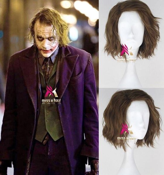 

the dark knight joker men039s short curly light brown anime cosplay wig9773176, Black;brown