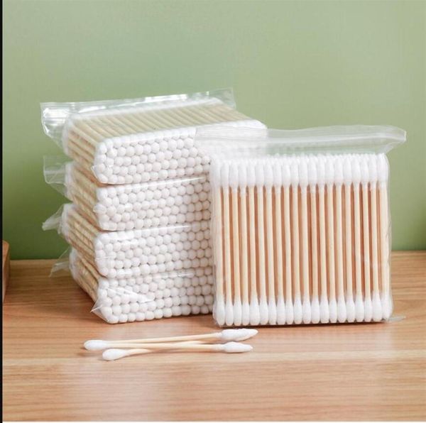

2000 peices double round headed cotton swabs wooden sticks sanitary cotton swabs beauty sticks pointed makeup ears makeup remover28956443