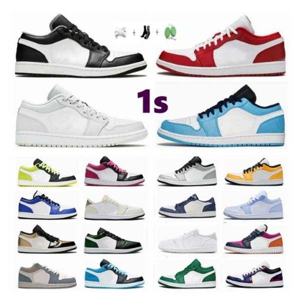 

eur36-46 jumpman 1s low basketball shoes men women unc university blue hyper royal court purple light smoky grey pine green shadow sports de