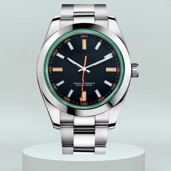 

men's 41mm automatic mechanical watch designer 904l all stainless steel ceramic watch folding buckle waterproof super bright sapphire w, Slivery;brown