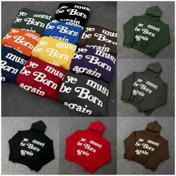 

designer classic wests luxury mens hoodie cpfm kanyes ye must be born again printed womens couple sweatshirts vintage pullover sweater a3, Black
