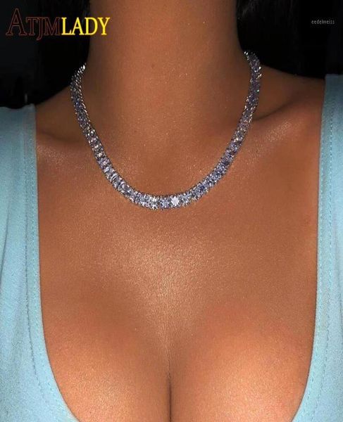 

chains hiphop 5mm iced out cubic zirconia tennis gold silver color cz choker necklace colored fashion men women jewelry 2021 12775709