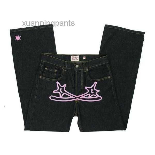 

jeans streetwear hip black pants fashion punk rock gothic baggy denim u4a0, Blue