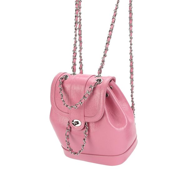 

barbie designer chain backpack bag - retro genuine cowhide, high-end design, futuristic sci-fi style - luxury dual-shoulder unique