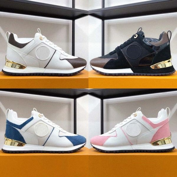 

men run away sneakers designers for womens shoes calf leather mesh mixed color trainer runner shoes tennis shoes casual sneakers wi 04tp#, Black