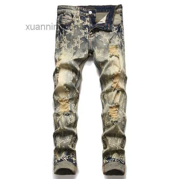 

jeans jeans pants white black rock revival biker pants broken hole embroidery hip denim letter pantalones kca5, Blue
