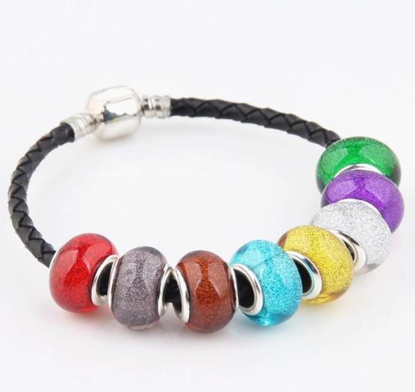 

bling glass bead charms for bracelets enamel pendants fashion8215369, Black