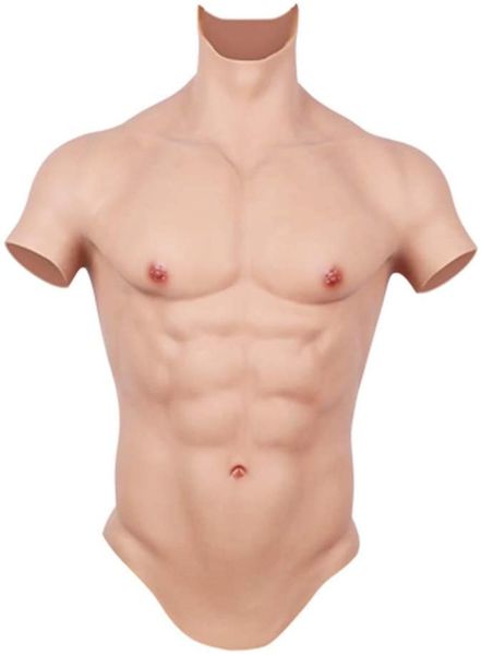 

silicone realistic false fake muscle suit belly body for cosplayers artificial simulation chest man crossdressers8349725, Red;black