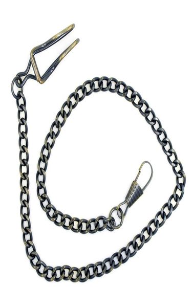 

10pcs a lot 34cm new classic black plated pocket watch chain belt accessories pendant chains b0054177147, Bronze;slivery
