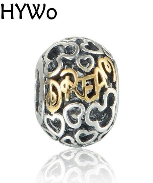 

hywo brands disny heart dream beads fits charms diy bracelet beads 925 sterling silver & 14k real gold jewelry wholesale4696855, Crystal