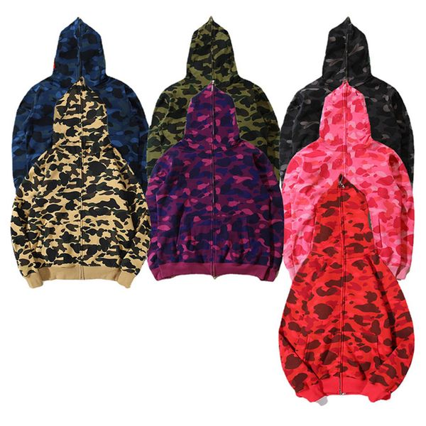 

designer hoodie mens hoodie sweatshirt full zip up hoodies for woman blue camouflage jacket hoody hooded man hoodys ape mens sweatshirt long, Black