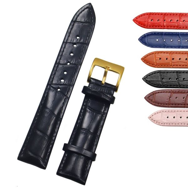 

watch bands genuine leather bracelets 141618202224mm watch steel pin buckle band strap wrist belt strap tool 230729, Black;brown
