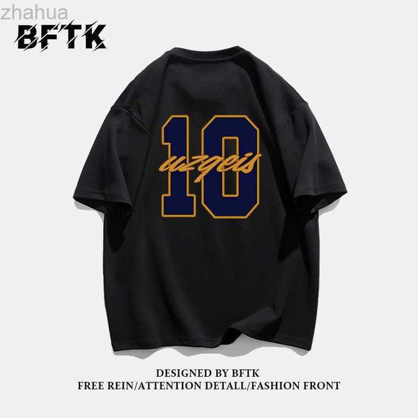 

galleries american cotton short sleeve t-shirt men's hip hop street vintage high street men's t-shirt fashion brand ins, White;black