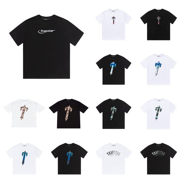 

new brand trapstar t-shirts summer mens t shirts tees designer shirt luxurys street shorts sleeve clothes cottons men women t-shirt, White;black