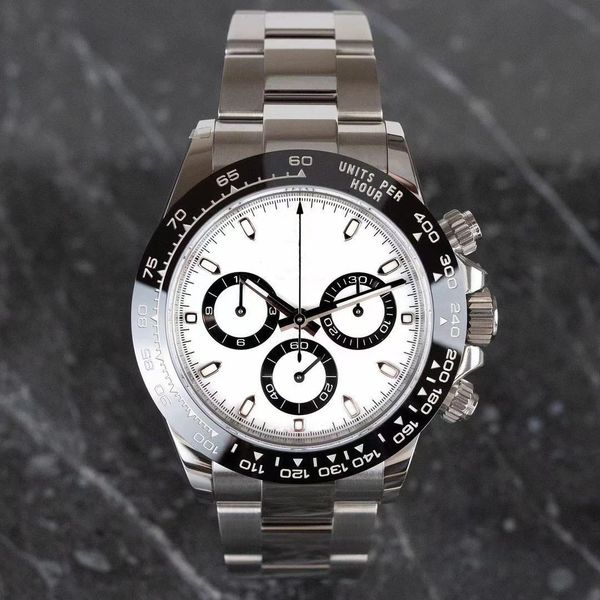 

bt better factory watches th-12.2mm 116500 40mm white dial panda ceramic cal.4130 movement mechanical automatic chronograph mens watch men&#, Slivery;brown
