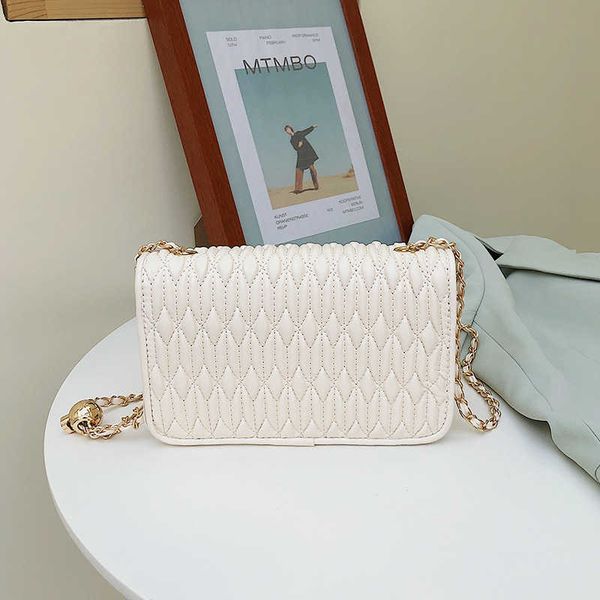 

designer bag small women's bag solid color pleated small golden ball chain small square bag shoulder crossbody bag k601
