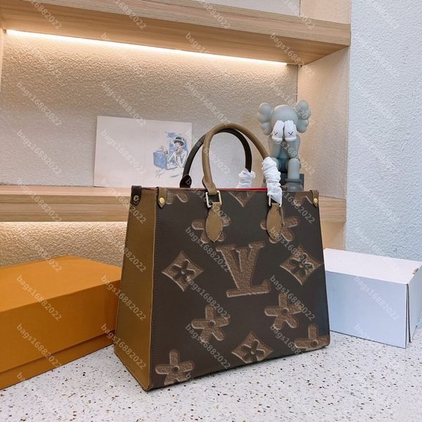 

10a onthego women one shoulder crossbody bag designer handbag fashion large duplex printing tote high capacity shopping bag leather bag satc