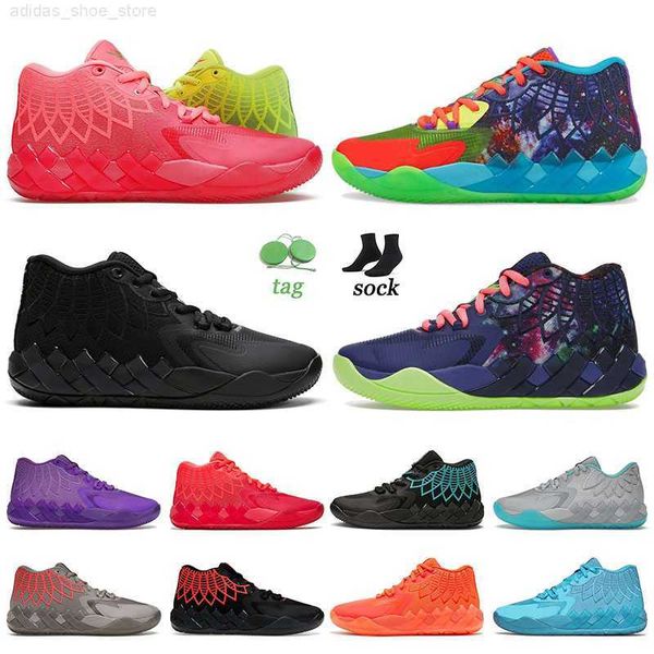 

basketball shoes ball mb.01 men lamelo women melo balls rick and morty fashion trainer galaxy sky blue queen rock ridge city red beige be yo, Black