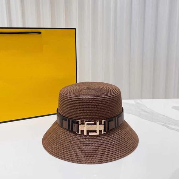 

hats scarves gloves sets 2023 wide designer straw hat woman beach hats ff bucket hat fashion men lady cap casquette summer sunhat small brim, Blue;gray