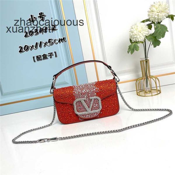 

decorative lady's valentinoz square small crystal designer letter bag classic bags handheld handbag brass magnetic buckle light luxury