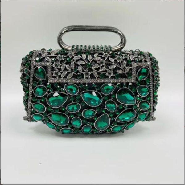 

evening bag green crystal stone handle handbags blue ladies bridal handbag wedding clutch purse minaudiere 230729