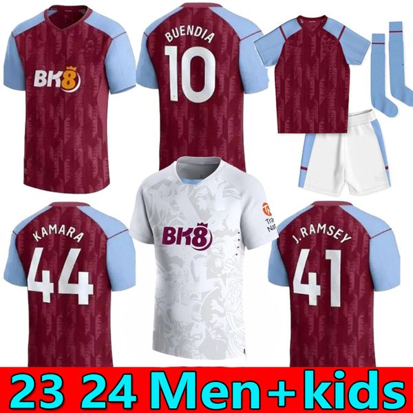 

2023 aston villaes soccer jerseys kamara watkins buendia 23 24 home red away black third mcginn el ghazi douglas luiz mings konsa cash footb, Black;yellow