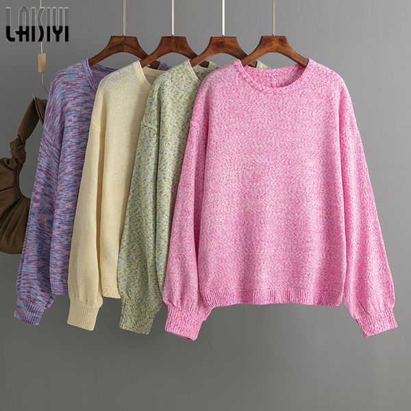 

women's sweaters laisiyi female sweater autumn loose knitted shirt fashion casual all match outwear pullover knitwear jumper 230729, White;black