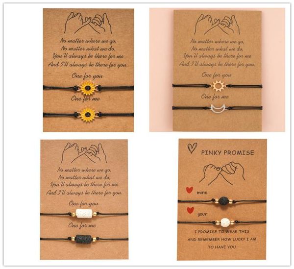 

new charm bracelet for friendship couples 2pcs/set moon volcanic lava stone bracelet bead bangles women man lucky wish jewelry9138592, Black